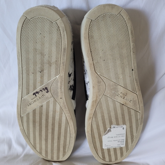 Givenchy White & Black Lace Slip-On Sneakers